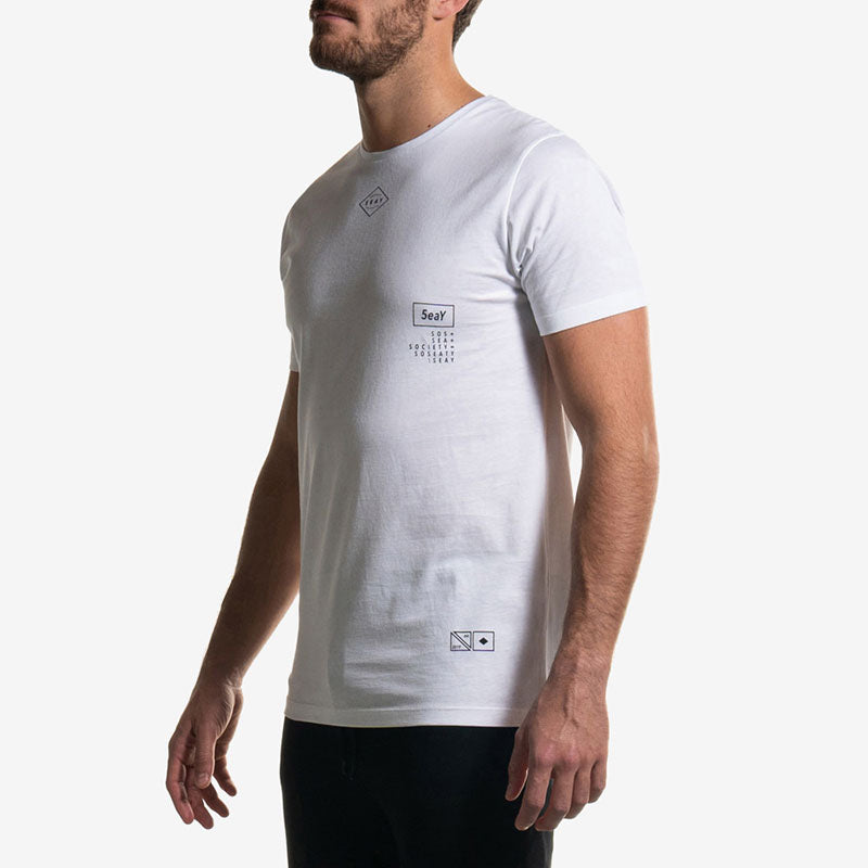 t shirt logo white bianca side