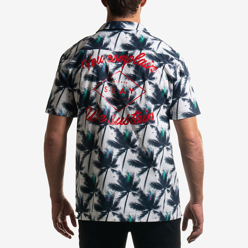 hawaiian shirt camicia hawaiana white palms back