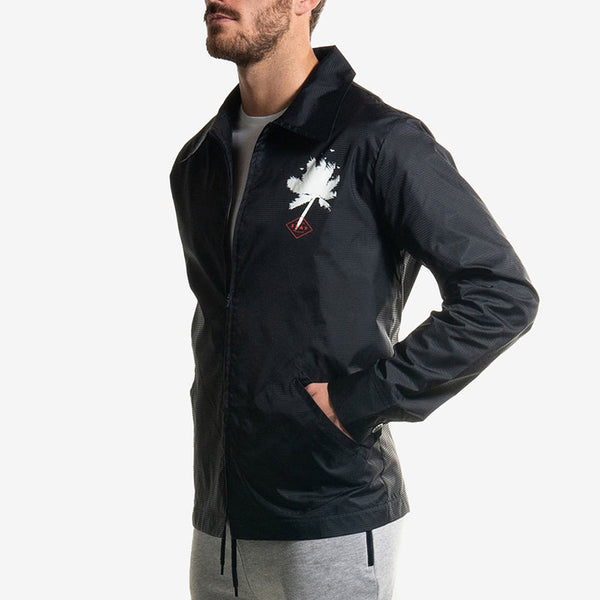 zip jacket black nero palms side