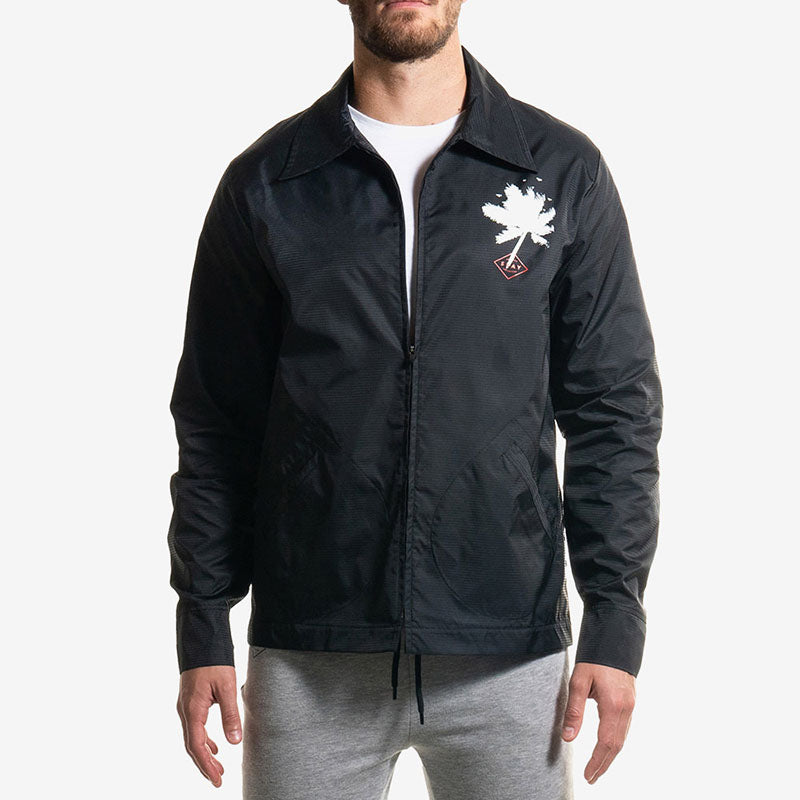 zip jacket black nero palms front