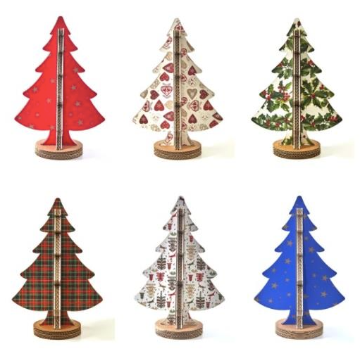 Albero di Natale ad incastro fantasia 3 H 45cm