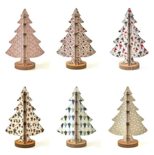 Albero di Natale ad incastro fantasia 9 H 45cm