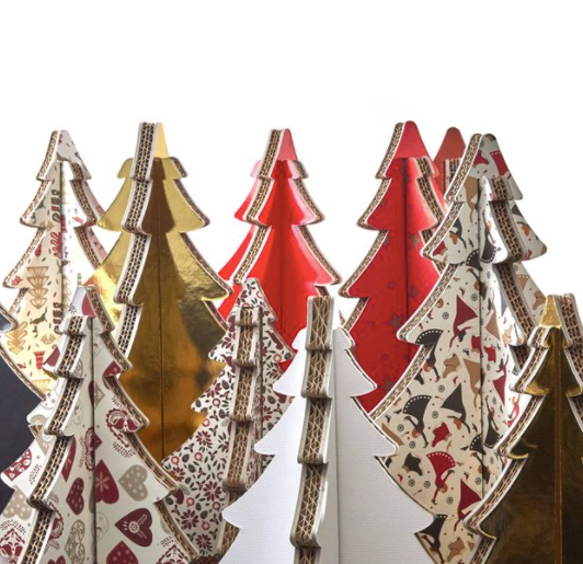 Albero di Natale ad incastro fantasia 15 H 45cm