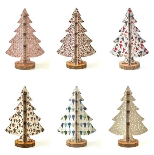 Albero di Natale ad incastro fantasia 7 H 45cm