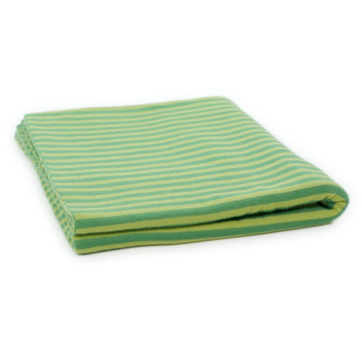 Copertina per culla in cashmere e seta verde grillo | giallo lime