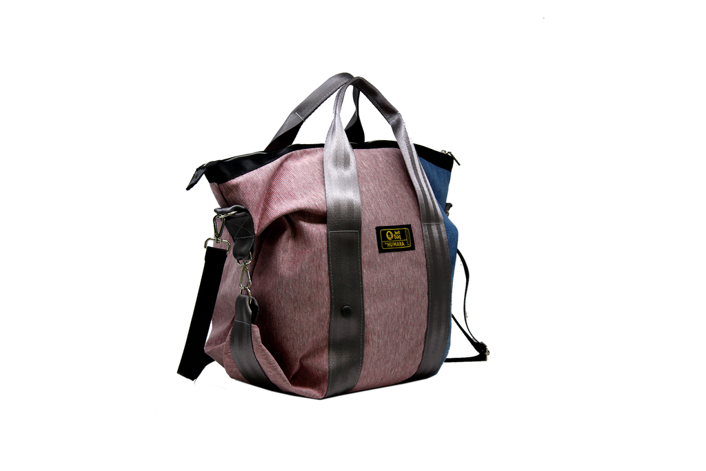 Borsa/zaino in jersey rosso slavato