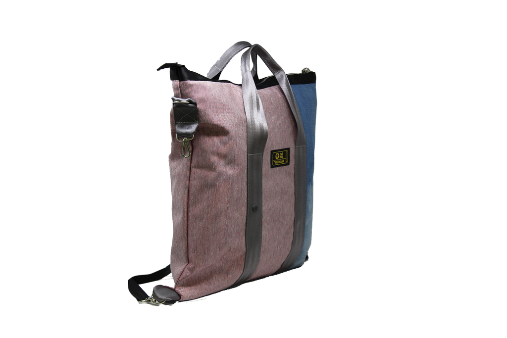 Borsa/zaino in jersey rosso slavato