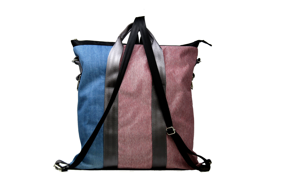 Borsa/zaino in jersey rosso slavato