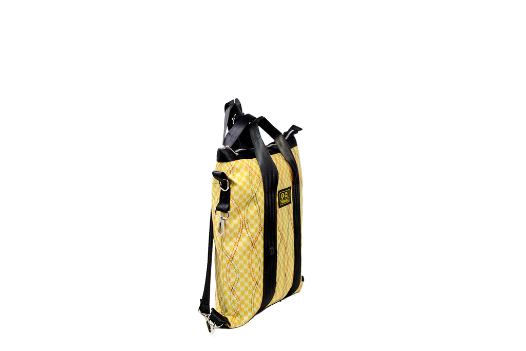 Borsa/zaino in jersey fantasia giallo