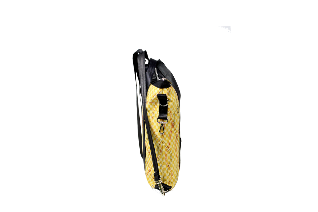 Borsa/zaino in jersey fantasia giallo