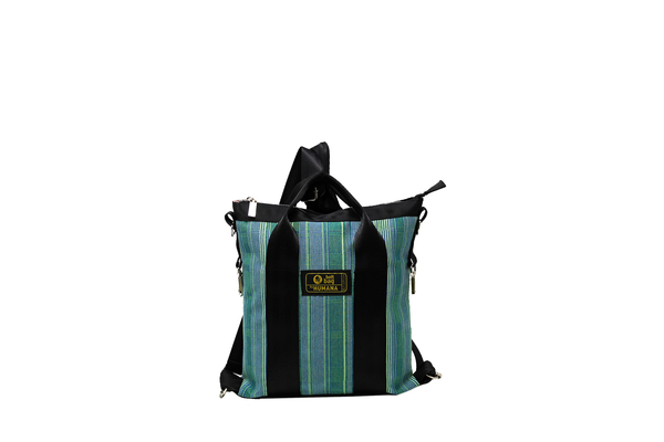 Borsa/zaino in jersey fantasia verde