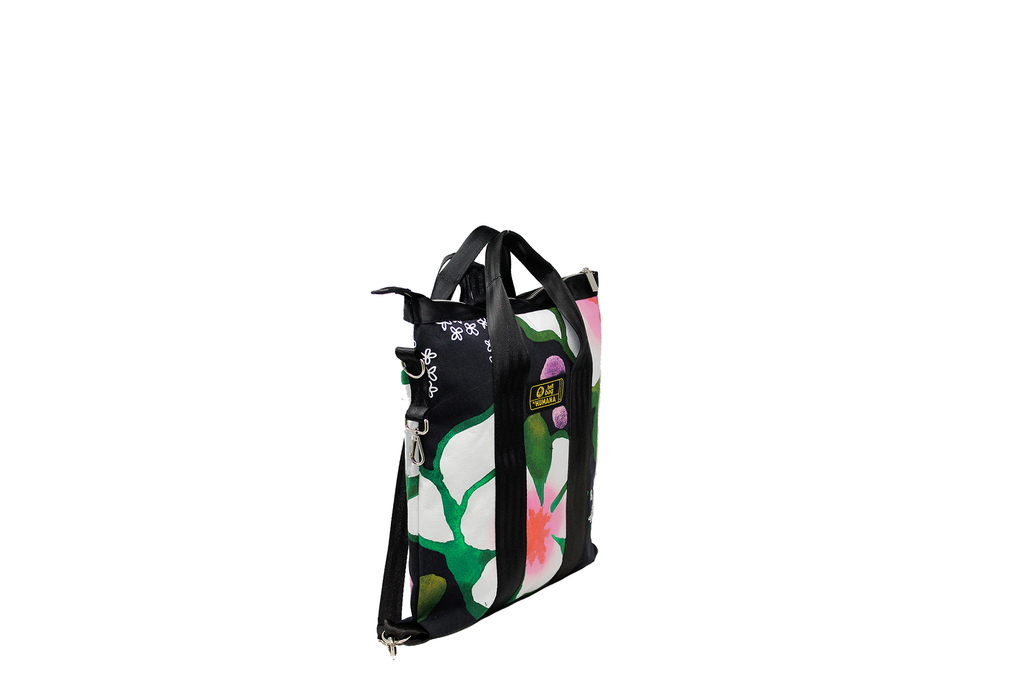 Borsa/zaino in tela cotone a fiori