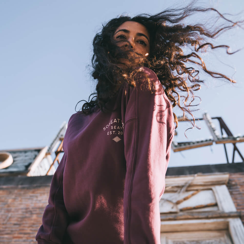 sweatshirt grape pomace organic cotton