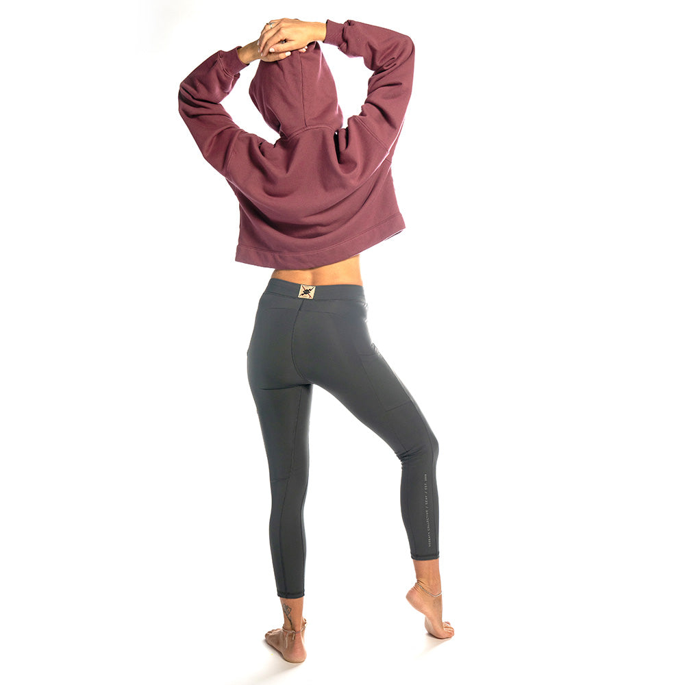 yoga hoodie grape pomace organic cotton
