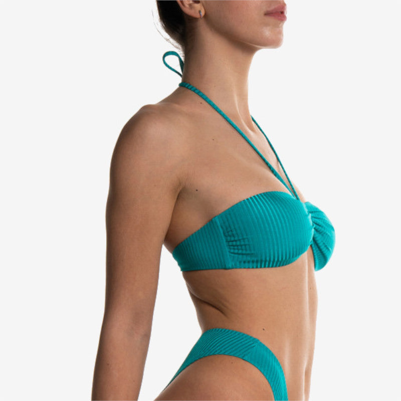 removable padded bandeau turquoise fascia imbottitura removibile turchese side