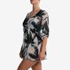 dress vestito white palms side