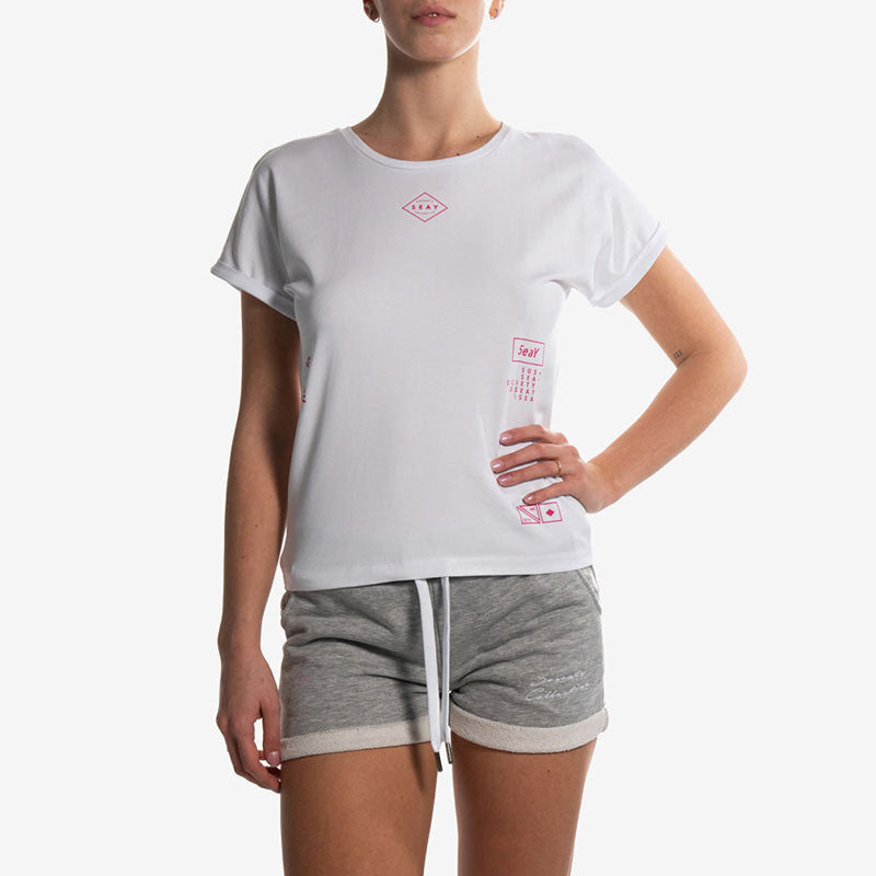 t shirt white bianca logo front