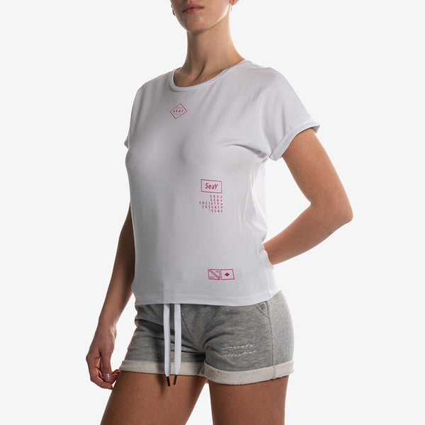 t shirt white bianca logo side