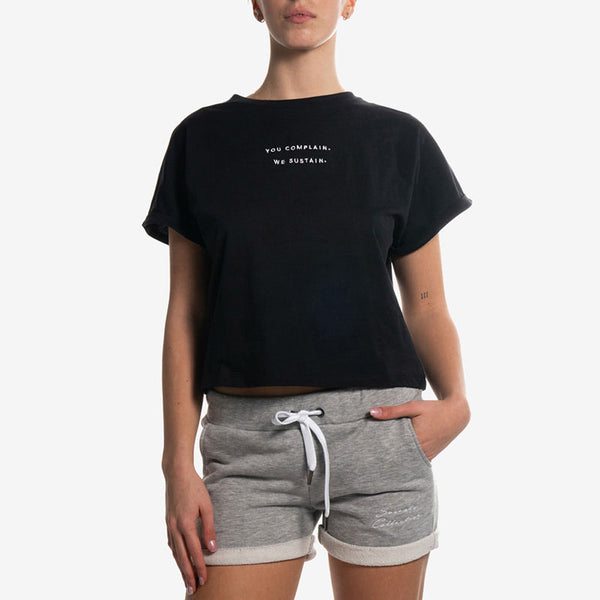 crop black t shirt nera front