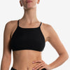 halter bra black nero front