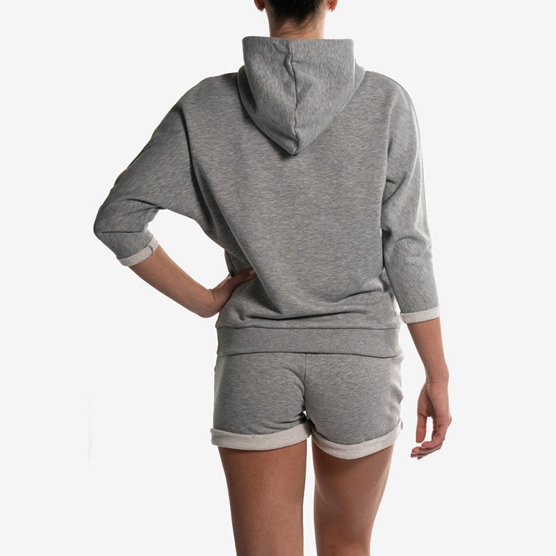 hoodie yoga gray felpa cappuccio grigia back