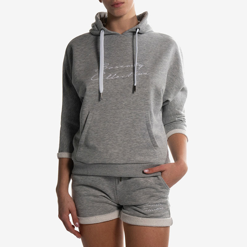 hoodie yoga gray felpa cappuccio grigia front