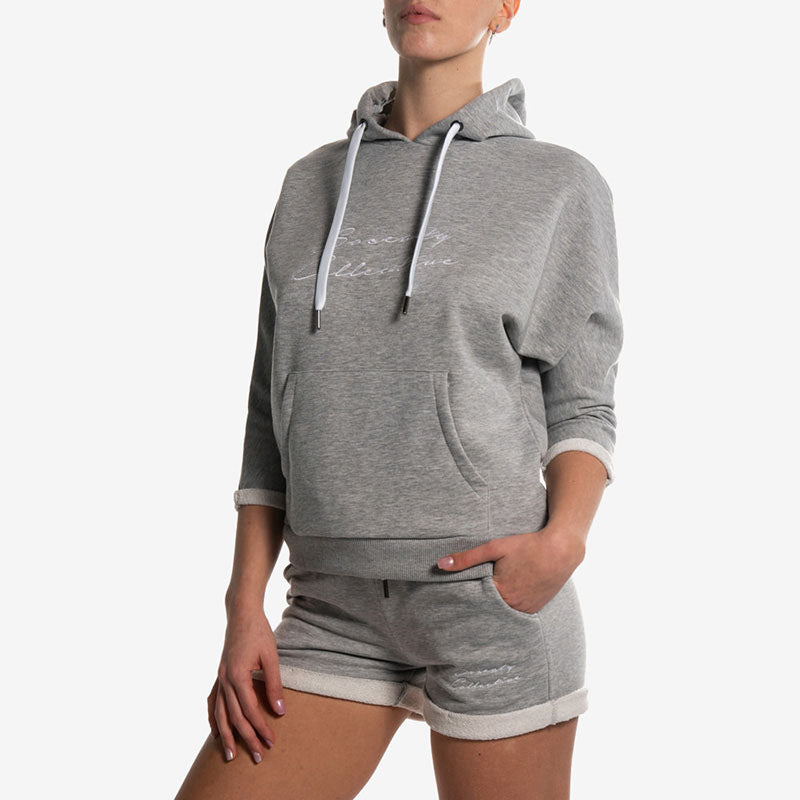 hoodie yoga gray felpa cappuccio grigia side
