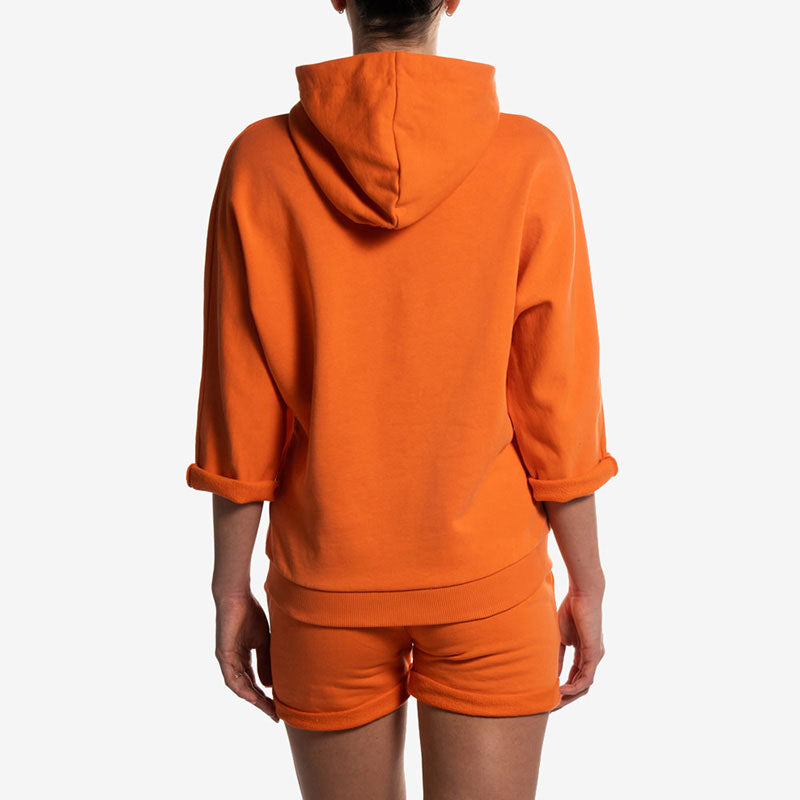 hoodie yoga orange felpa cappuccio arancione back
