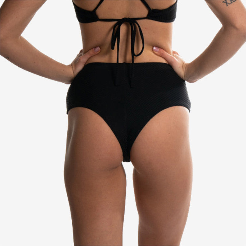 high waist black brief slip nero back