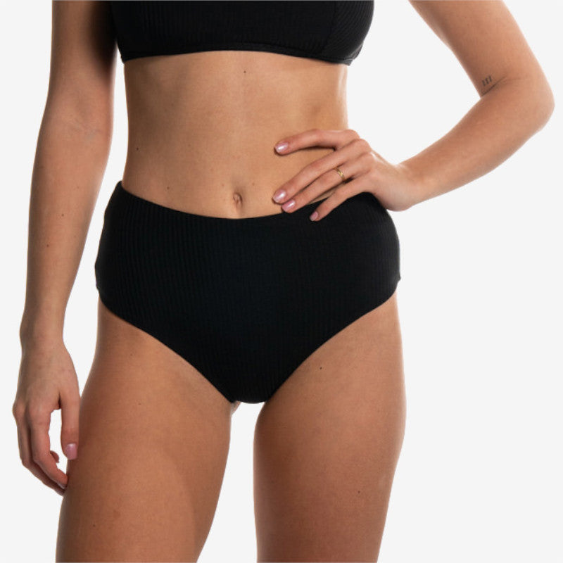 high waist black brief slip nero front