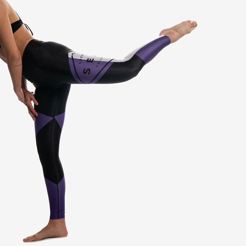 leggings black nero logo side