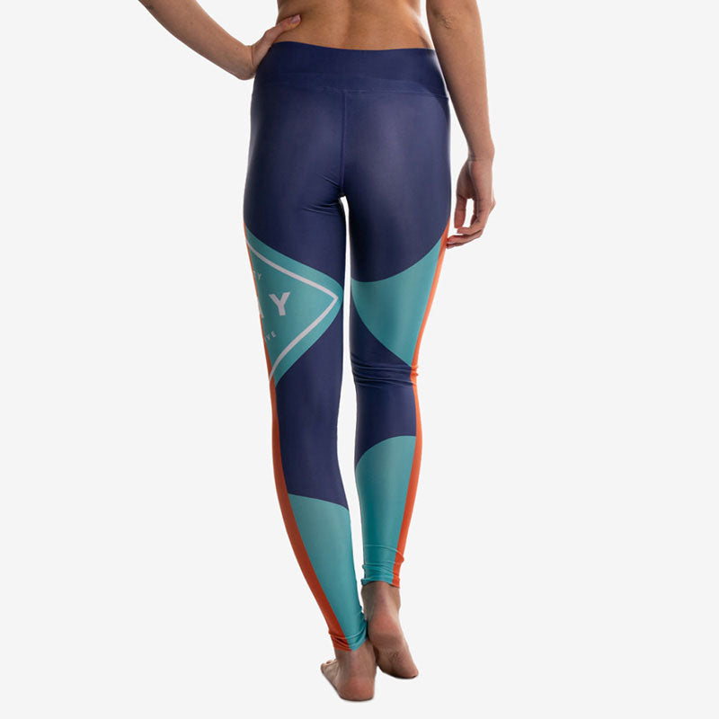 leggings blue blu logo back