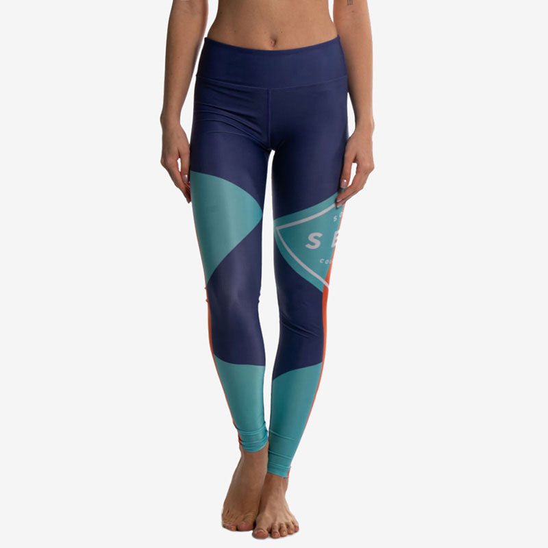leggings blue blu logo front