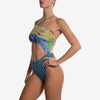 one piece pink flower blue ocelot costume intero side