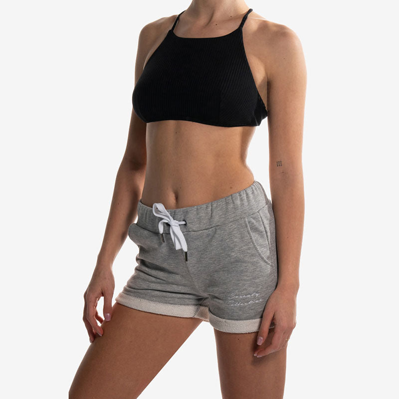 sweat shorts gray grigio side