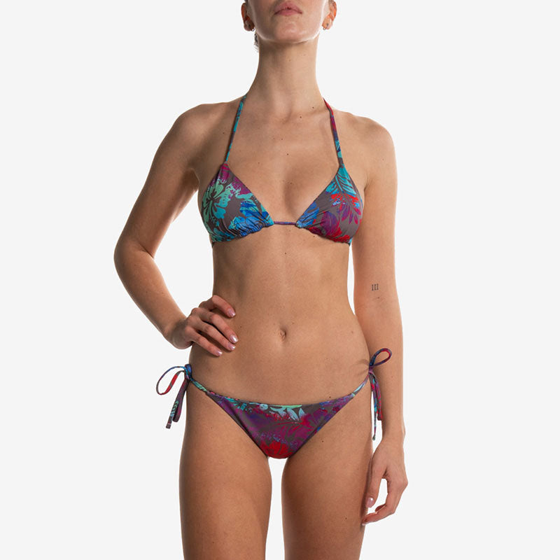 reversible triangle string brief gray flower gray ocelot triangolo reversibile slip front