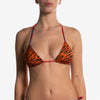 reversible triangle red flower orange tiger triangolo reversibile front