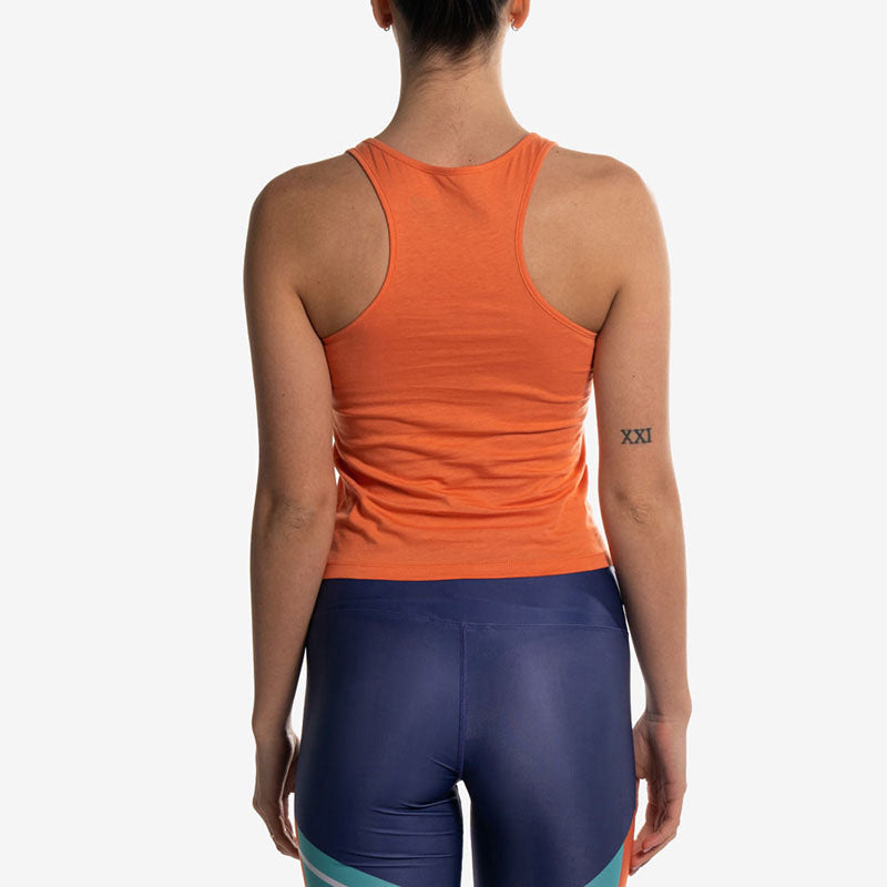racerback tank top orange arancione front