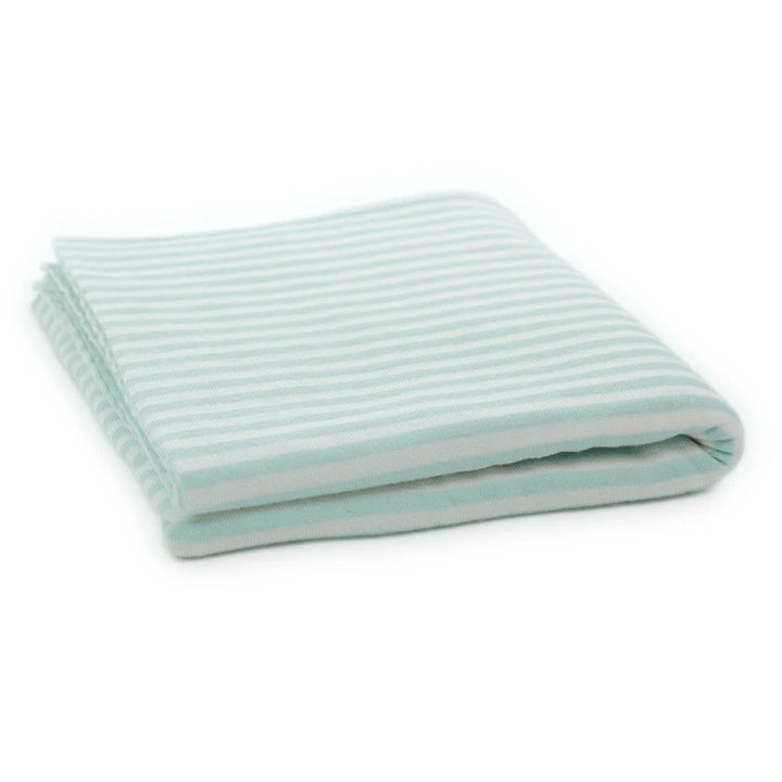Copertina per lettino in cashmere e seta bianco | verde acqua