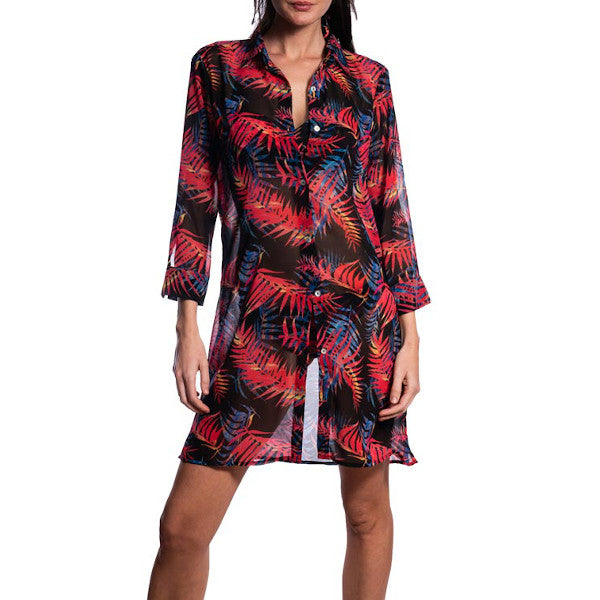 night palms maxi shirt front