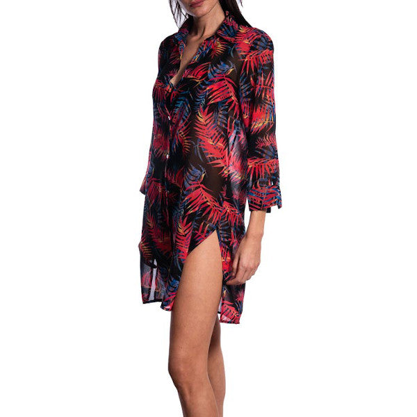 night palms maxi shirt side