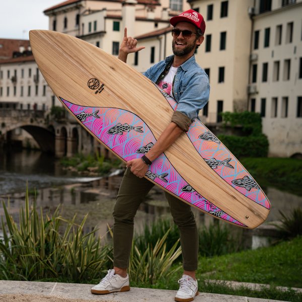 no-made surfboard hand painted eduardo bolioli
